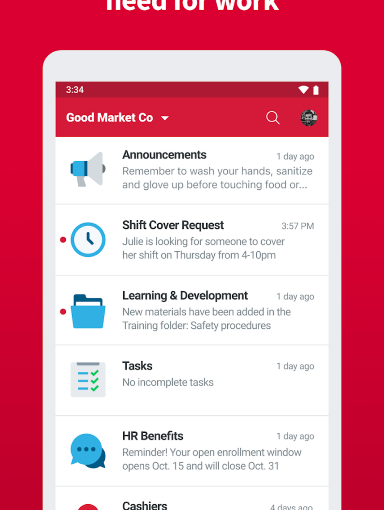 Crew messaging scheduling app